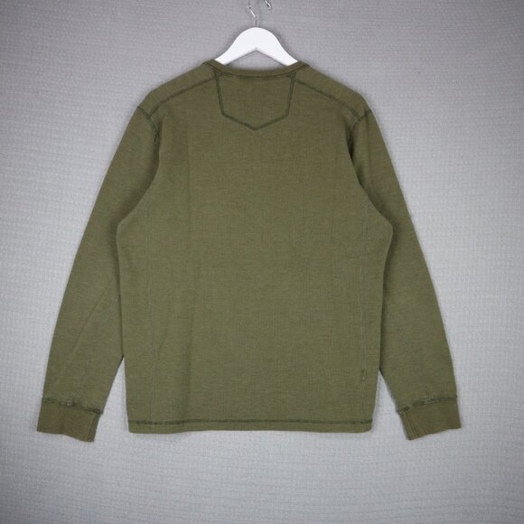 Eddie Bauer Thick Thermal Longsleeve Henley Olive Mens Large - Picture 2 of 8
